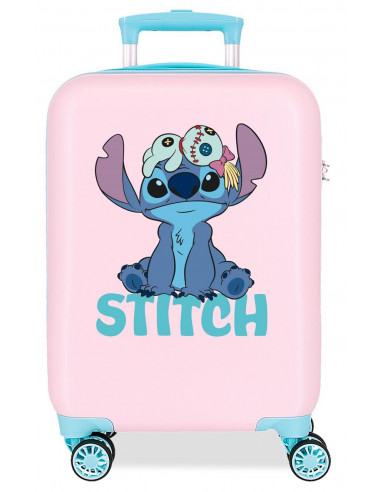 2091341 ABS SUITCASE 50CM 4W. STITCH IN THE WORLD PINK